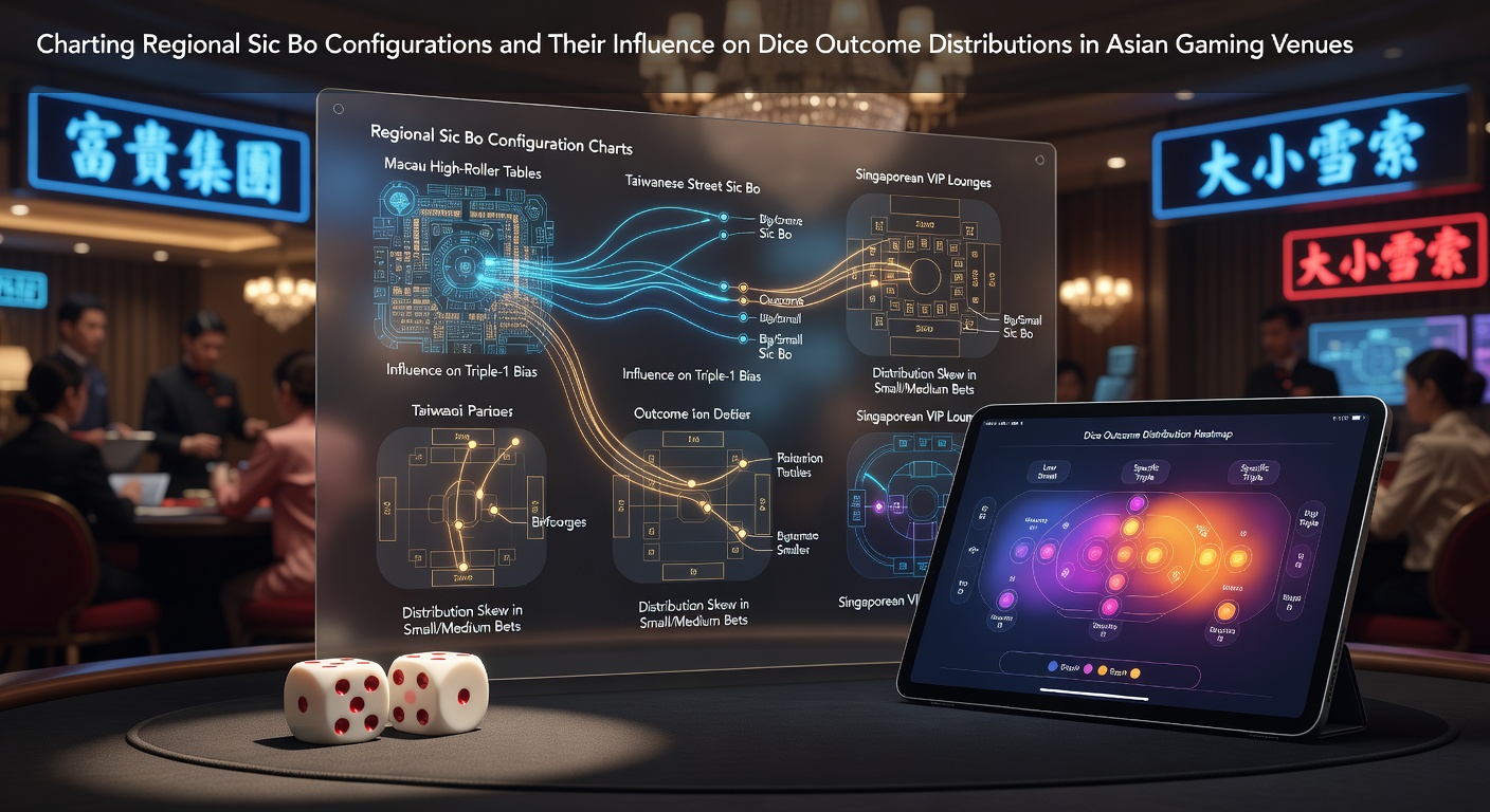 Sic Bo table configurations in an Asian casino venue showing dice and betting areas